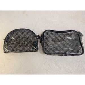 2pc Ralph Lauren Clear Monogram Makeup Bag Set Cosmetic Pouch Travel Accessory